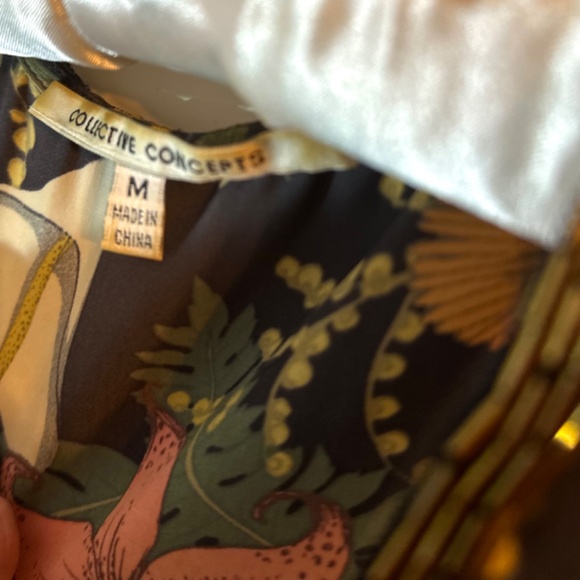 Collective Concepts Beaded Black and Multi Floral Tank Top; Women's US M (6-8) - Picture 5 of 5